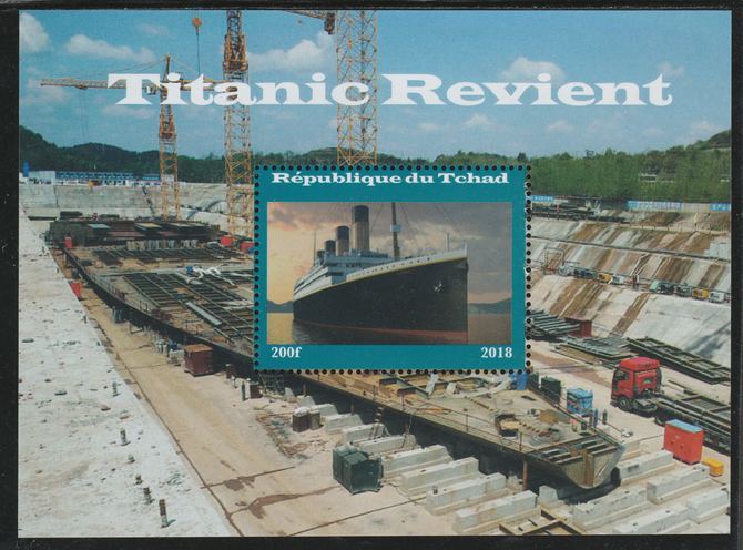 Chad 2018 Titanic Revisited perf souvenir sheet unmounted mint. Note this item is privately produced and is offered purely on its thematic appeal. , stamps on , stamps on  stamps on ships, stamps on  stamps on titanic