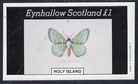 Eynhallow 1982 Butterflies (Large Emerald) imperf souvenir sheet (Â£1 value) unmounted mint, stamps on butterflies