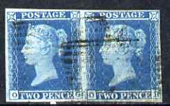 Great Britain 1841 2d blue OG-OH 4 good to large margins beautifully fresh colour with light cancel, stamps on , stamps on  stamps on great britain 1841 2d blue og-oh 4 good to large margins beautifully fresh colour with light cancel
