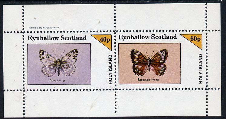 Eynhallow 1982 Butterflies (Bath White & Speckled Wood) perf  set of 2 values (40p & 60p) unmounted mint, stamps on butterflies