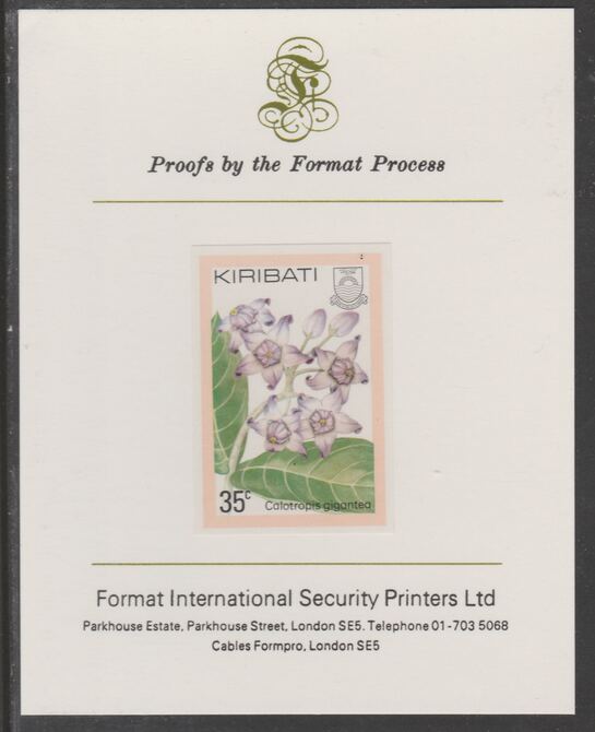 Kiribati 1981 Flowers 35c imperf proof mounted on Format International proof card, as SG143