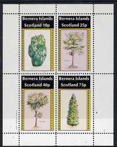 Bernera 1982 Trees (Yew, Beech, Rowan & Cypress) perf  set of 4 values (10p to 75p) unmounted mint, stamps on , stamps on  stamps on trees