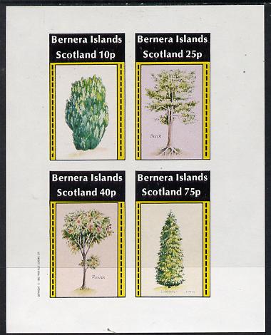 Bernera 1982 Trees (Yew, Beech, Rowan & Cypress) imperf  set of 4 values (10p to 75p) unmounted mint, stamps on , stamps on  stamps on trees