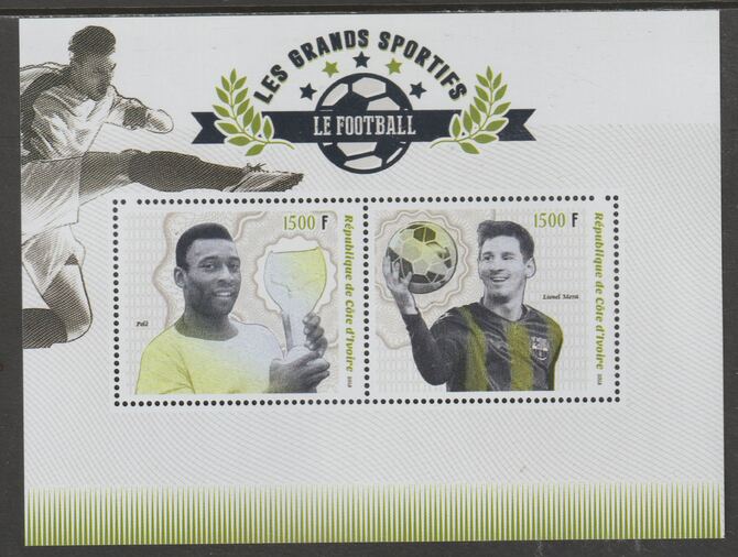 Ivory Coast 2018 Football  perf sheet containing two values unmounted mint, stamps on sport, stamps on football