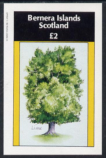 Bernera 1982 Trees (Lime) imperf deluxe sheet (£2 value) unmounted mint, stamps on trees          fruit    limes