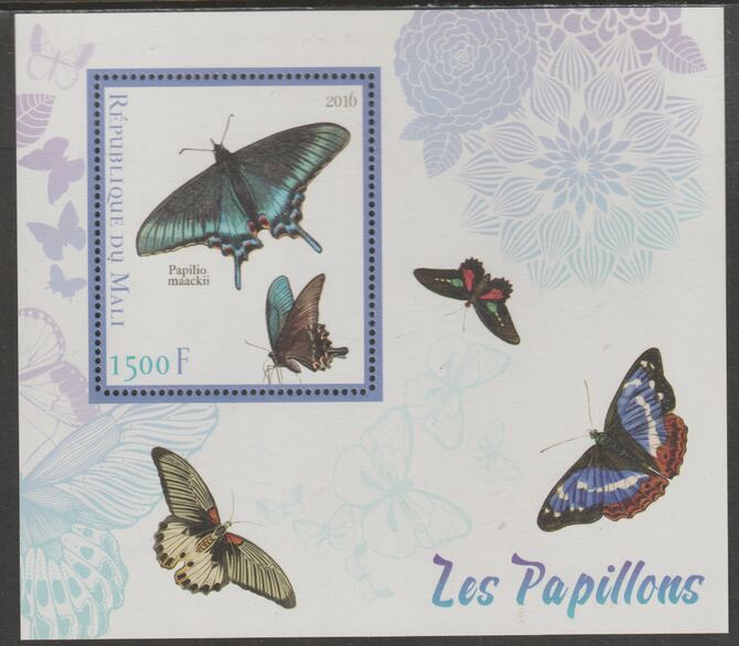 Mali 2016 Butterflies perf m/sheet containing one value unmounted mint, stamps on insects, stamps on butterflies