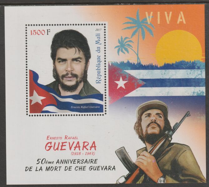 Mali 2017 Che Guevara 50th Death Anniversary perf m/sheet containing one value unmounted mint, stamps on personalities, stamps on constitutions, stamps on guevara