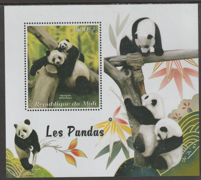 Mali 2018 Pandas perf m/sheet containing one value unmounted mint, stamps on , stamps on  stamps on animals, stamps on  stamps on bears, stamps on  stamps on pandas