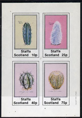 Staffa 1981 Cacti (Torch Thistle, etc) imperf  set of 4 values (10p to 75p) unmounted mint, stamps on , stamps on  stamps on flowers      cacti