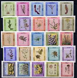 Kuwait 1983 Desert Plants complete set of 50 in 5 se-tenant strips SG 946-95 , stamps on flowers, stamps on cacti