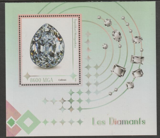 Madagascar 2016 Diamonds perf m/sheet containing one value unmounted mint, stamps on , stamps on  stamps on minerals