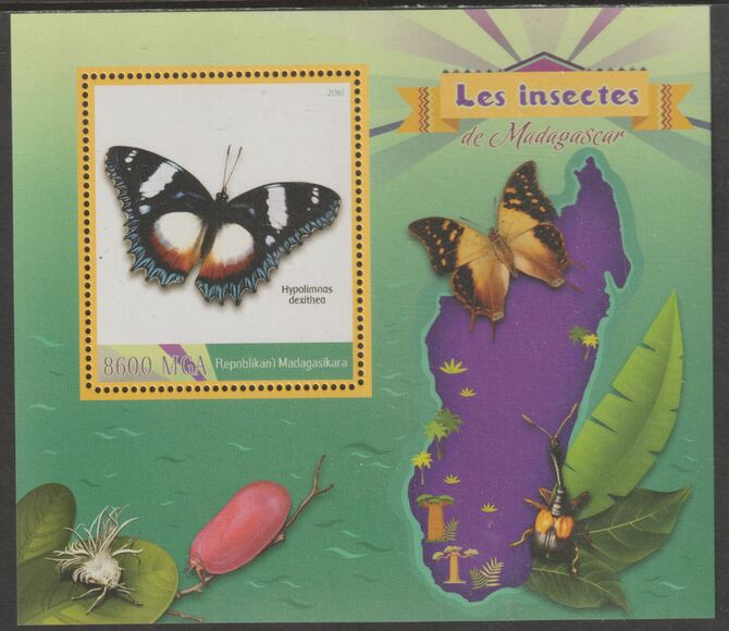 Madagascar 2016 Insects - Butterflies perf m/sheet containing one value unmounted mint, stamps on , stamps on  stamps on insects, stamps on  stamps on butterflies