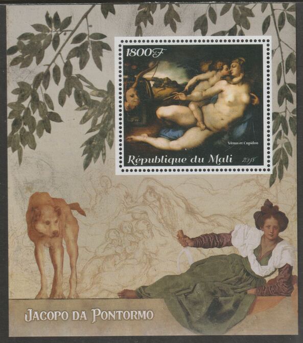 Mali 2018 Jacobo Pontormo perf m/sheet containing one value unmounted mint, stamps on arts, stamps on pontormo
