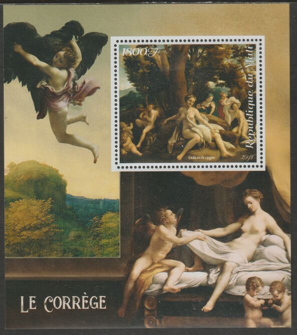 Mali 2018 Antonio da Correggio perf m/sheet containing one value unmounted mint, stamps on , stamps on  stamps on arts, stamps on  stamps on el correggio