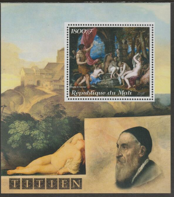 Mali 2018 Titian perf m/sheet containing one value unmounted mint, stamps on arts, stamps on el titian