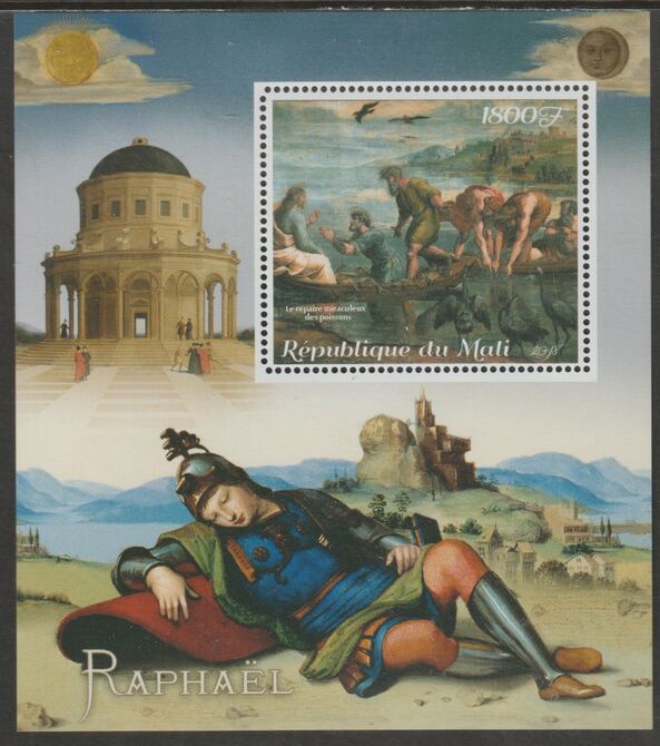 Mali 2018 Raphael perf m/sheet containing one value unmounted mint, stamps on arts, stamps on el raphael