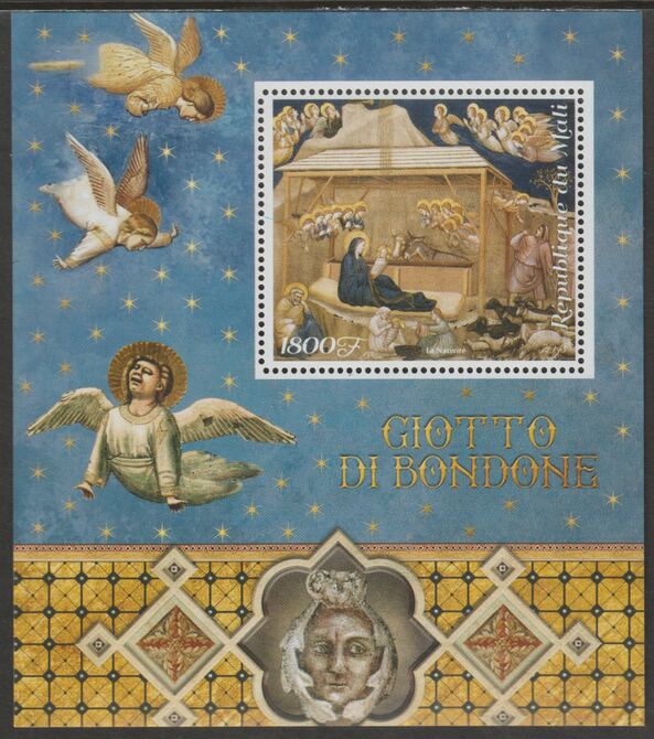 Mali 2018 Giotto perf m/sheet containing one value unmounted mint, stamps on arts, stamps on el giotto