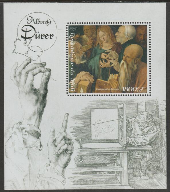 Mali 2018 Albrecht Durer perf m/sheet containing one value unmounted mint, stamps on , stamps on  stamps on arts, stamps on  stamps on el durer