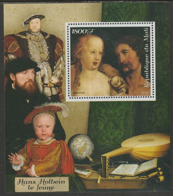 Mali 2018 Hans Holbein perf m/sheet containing one value unmounted mint, stamps on , stamps on  stamps on arts, stamps on  stamps on el holbein