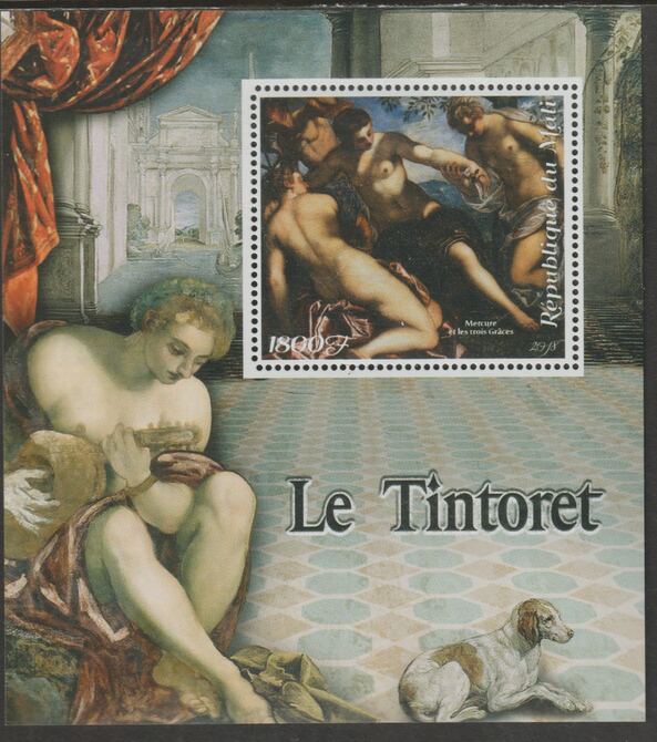 Mali 2018 Tintoretto perf m/sheet containing one value unmounted mint, stamps on arts, stamps on el tintoretto