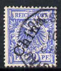 German Post Offices in China 1898 20pf ultramarine (56BC) fine used SG10, stamps on , stamps on  stamps on german post offices in china 1898 20pf ultramarine (56\bc) fine used sg10