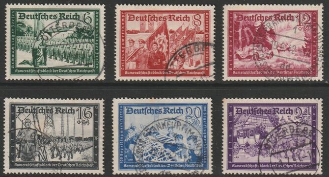 Germany 1941 Postal Employees Fund set of 6 cds used SG761-66, stamps on , stamps on  stamps on postal