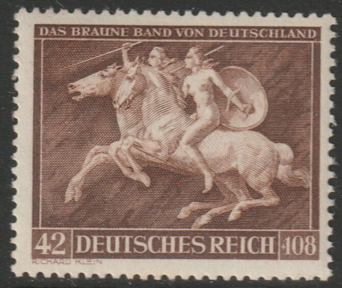 Germany 1941 Brown Ribbon of Germany  (Horse) unmounted mint SG768, stamps on horses