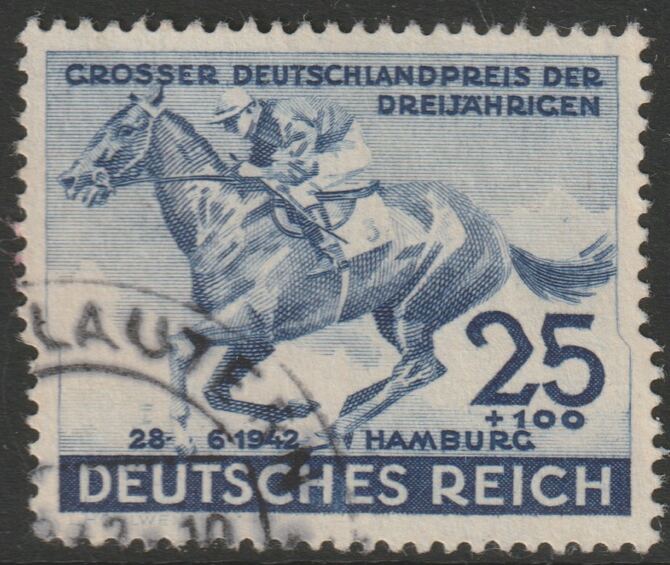 Germany 1942 Hamburg Derby  (Horse) very fine cds used SG804, stamps on horses