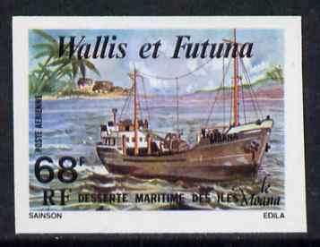 Wallis & Futuna 1979 Freighter Moana 68f imperf from limited printing, unmounted mint, stamps on , stamps on  stamps on ships