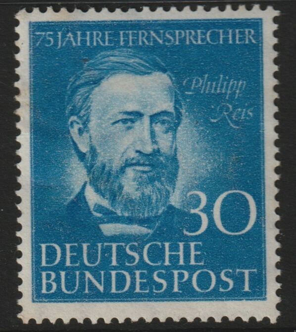 Germany - West 1952 75th Anniversary of Telephone Service mounted mint SG1087, stamps on , stamps on  stamps on telephones, stamps on  stamps on communications