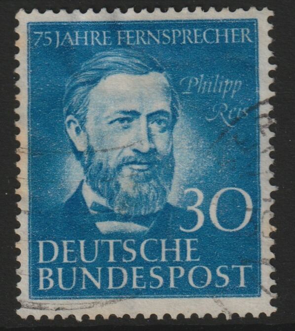 Germany - West 1952 75th Anniversary of Telephone Service good used SG1087, stamps on , stamps on  stamps on telephones, stamps on  stamps on communications