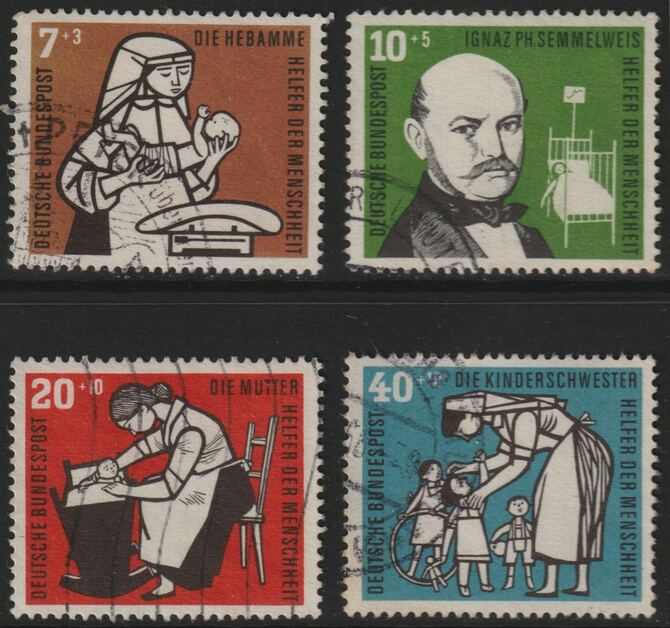 Germany - West 1956 Humanitarian Relief Fund perf set of 4 good used SG 1169-72, stamps on nurses