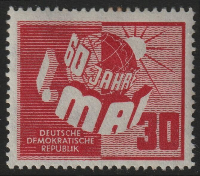 Germany - East 1950 Labour Day 30pf mounted mint SG E9, stamps on , stamps on  stamps on globe