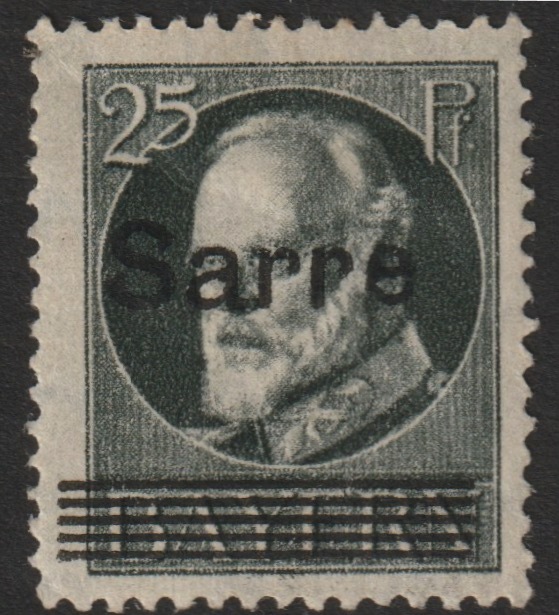Saar 1920 Overprint on Bavaria 25pf mounted mint SG 22, stamps on 