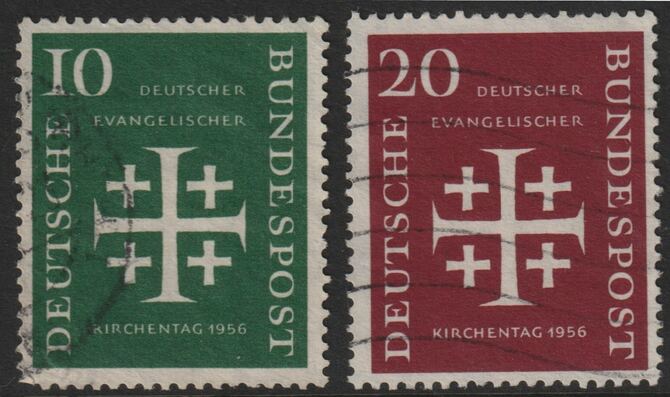 Germany - West 1956 Evangelical Convention perf set of 2 good used SG1161-62, stamps on religion