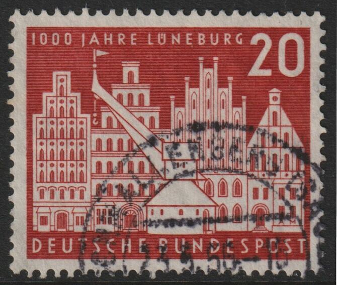Germany - West 1956 Luneburg 20pf cds used SG1156, stamps on 
