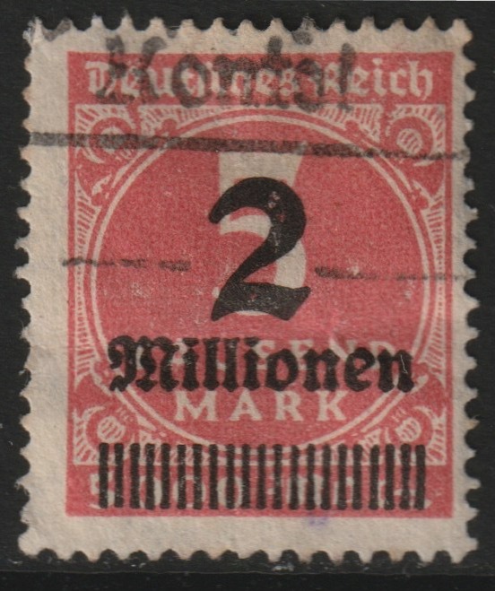Germany 1923 Surcharged 2M on 5T good used SG311 , stamps on =