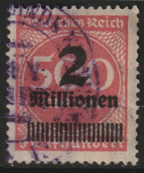 Germany 1923 Surcharged 2M on 500 good used SG304, stamps on =