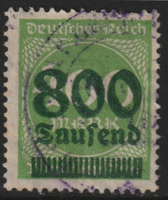 Germany 1923 Surcharged 800 on 400 good used SG298, stamps on =