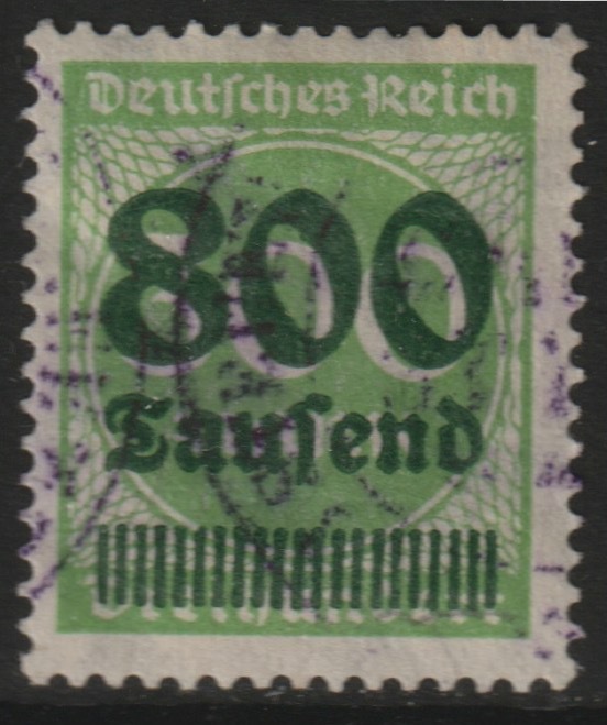 Germany 1923 Surcharged 800 on 300 good used SG297, stamps on 
