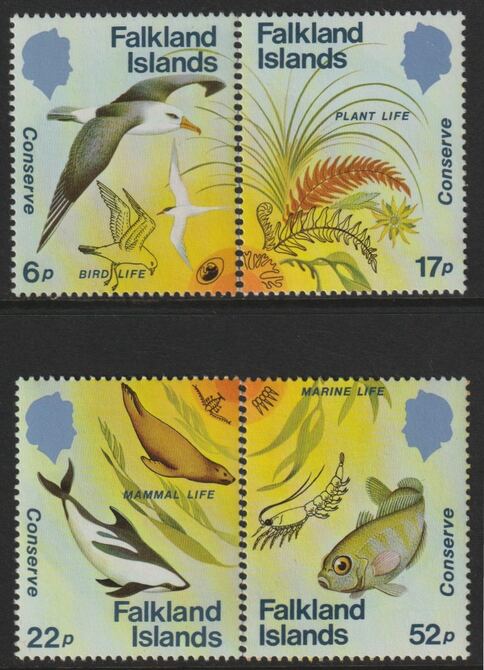 Falkland Islands 1984 Nature Conservation perf set of 4 unmounted mint, SG492-95, stamps on birds, stamps on dolphins, stamps on fish