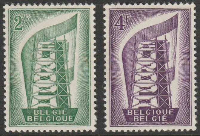 Belgium 1956 Europa perf set of 2  unmounted mint SG 1582-83, stamps on , stamps on  stamps on europa