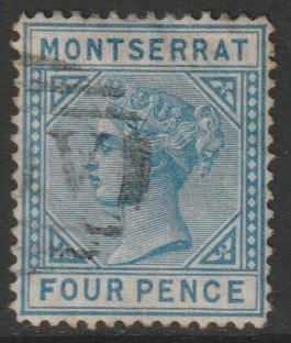 Montserrat 1880 Crown CC 4d blue good used SG5, stamps on , stamps on  stamps on , stamps on  stamps on  qv , stamps on  stamps on 