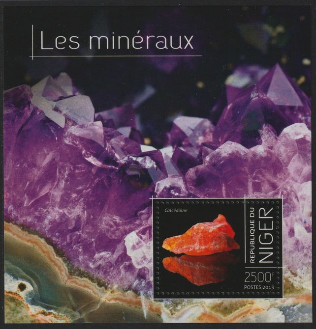 Niger Republic 2013 Minerals perf m/sheet containing 1 value unmounted mint, stamps on minerals