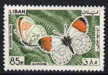 Lebanon 1965 Orange-tip Butterfly 85p fine commercial used SG878, stamps on , stamps on  stamps on butterflies
