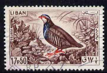 Lebanon 1965 Partridge 17p50 fine commercial used SG870, stamps on birds