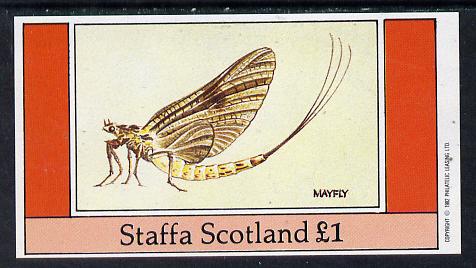 Staffa 1982 Insects (Mayfly) imperf souvenir sheet (£1 value) unmounted mint, stamps on insects