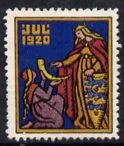 Cinderella - Denmark 1920 Christmas seal unused without gum, stamps on , stamps on  stamps on christmas, stamps on  stamps on 