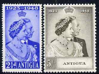 Antigua 1949 KG6 Royal Silver Wedding set of 2 mounted mint SG 112-3, stamps on , stamps on  stamps on royalty, stamps on  stamps on silver wedding, stamps on  stamps on  kg6 , stamps on  stamps on 