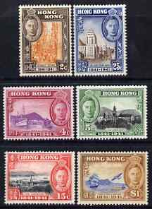 Hong Kong 1941 KG6 Centenary set of 6 lightly mounted mint SG163-8, stamps on , stamps on  kg6 , stamps on 